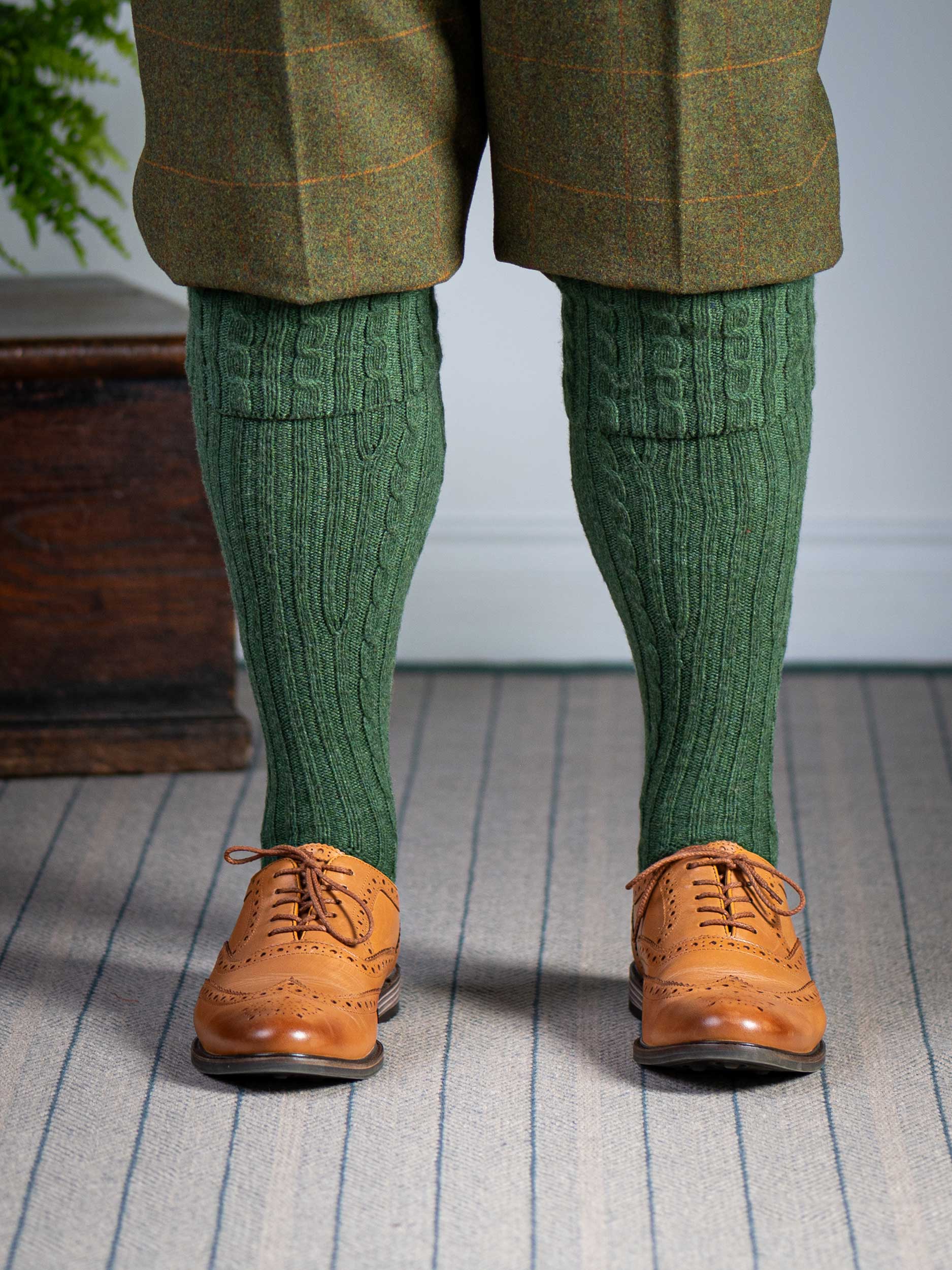 The Skye Cashmere Shooting Sock - Serpentine