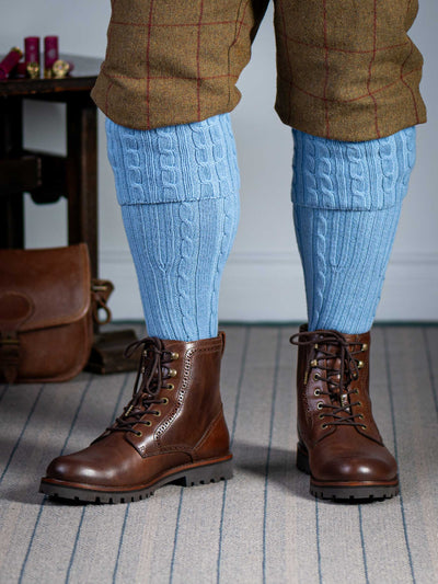 The Skye Cashmere Shooting Sock, Studio Blue