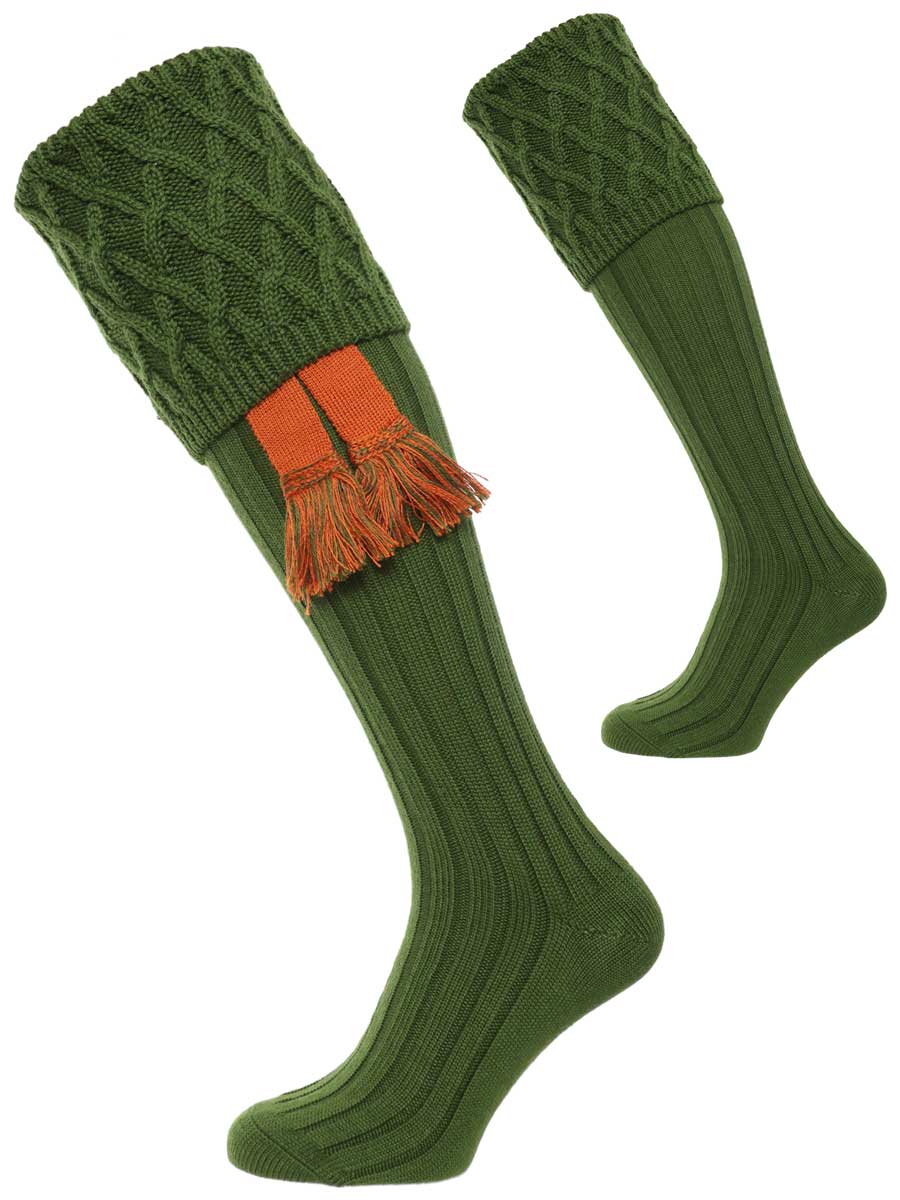 The Rannoch Shooting Sock - Ivy Green