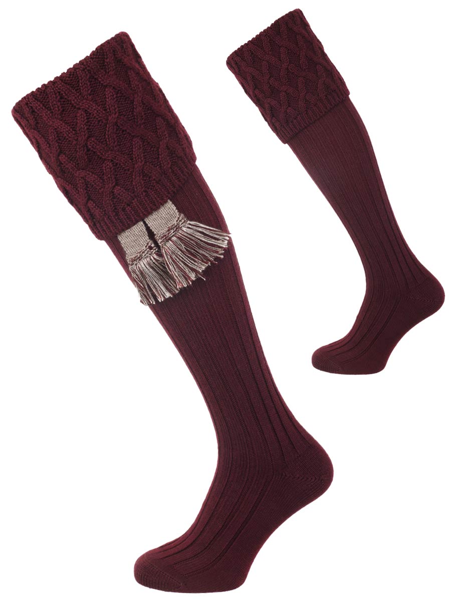 The Rannoch Shooting Sock, Mulberry
