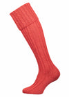 Salmon pink full length knitted socks 