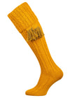 The Wye Cable Knit, Wide Calf Shooting Sock, Gold