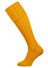 The Wye Cable Knit, Wide Calf Shooting Sock, Gold
