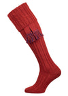 The Wye Cable Knit Shooting Sock, Paprika