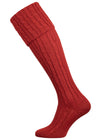 The Wye Cable Knit Shooting Sock, Paprika