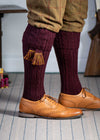 The Wye Cable Knit Shooting Sock, Rioja