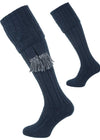 The Wye Cable Knit Shooting Sock, Indigo