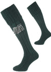 The Wye Cable Knit Shooting Sock, Evergreen