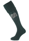 The Wye Cable Knit Shooting Sock, Evergreen
