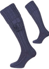 The Wye St Andrews Blue Cable Knit Shooting Sock 