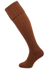 The Wye Cable Knit, Wide Calf Shooting Sock, Toffee