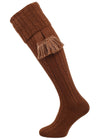 The Wye Cable Knit, Wide Calf Shooting Sock, Toffee