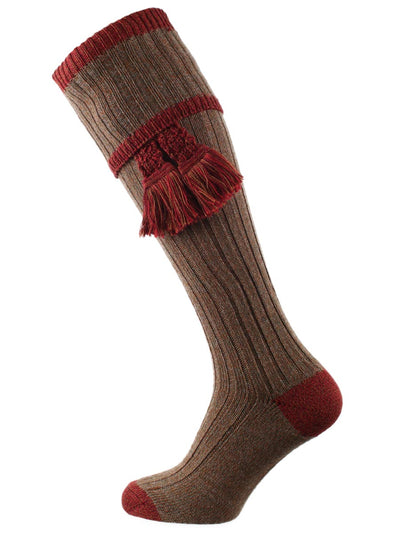 The Kyle Marl Shooting Sock, Hazlenut & Rosehip