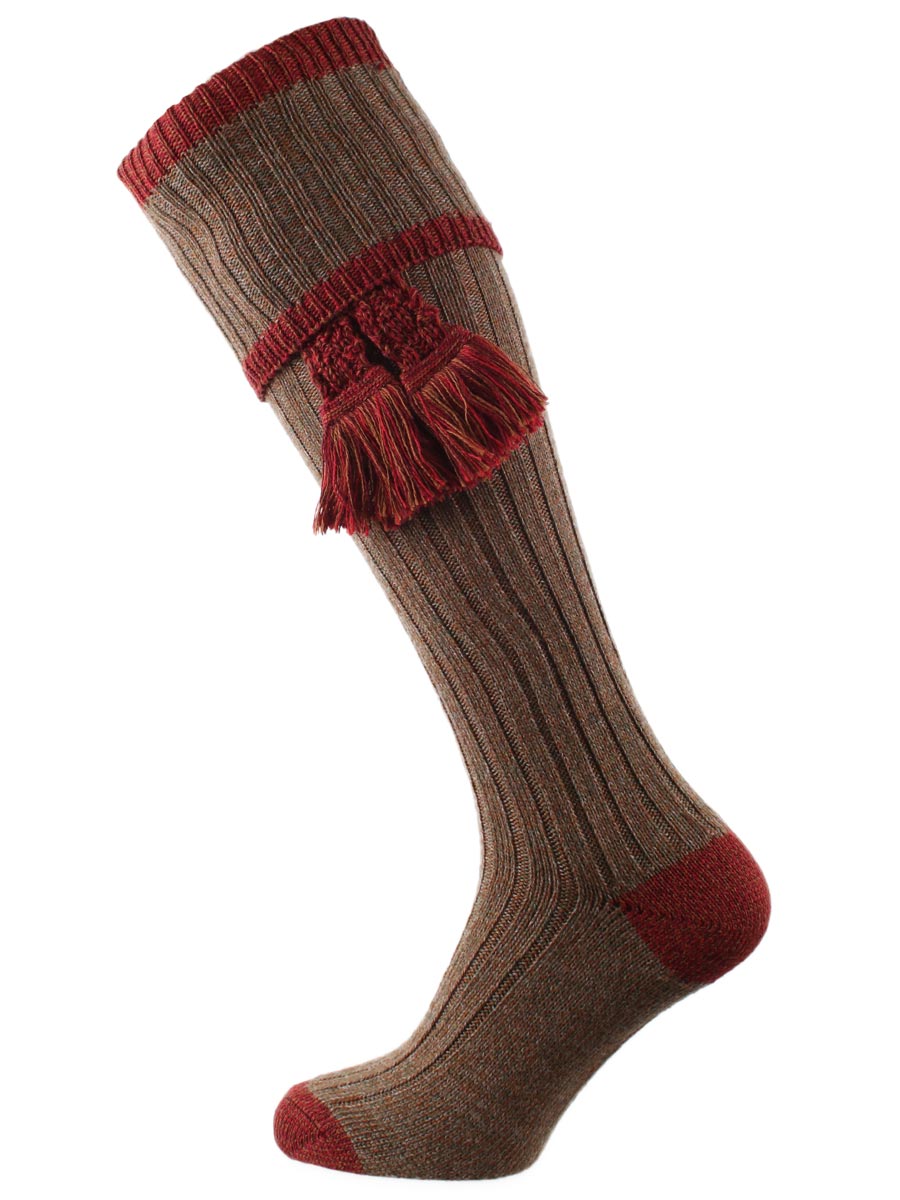 The Kyle Marl Shooting Sock, Hazlenut & Rosehip
