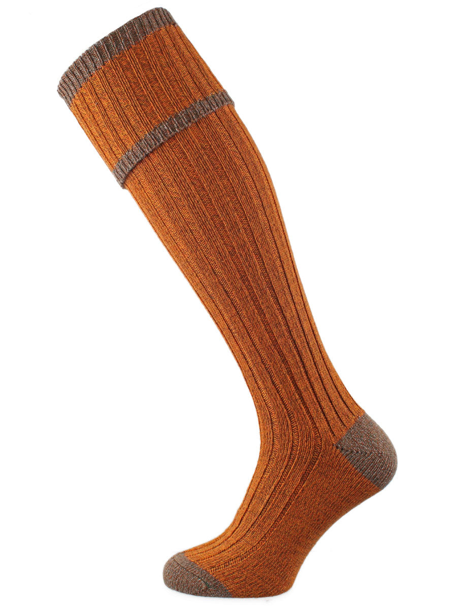 The Kyle Marl Shooting Sock, Honeysuckle & Hazelnut