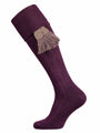 Allensmore Cotton Shooting Sock with Cushioned Sole in Dark Purple with optional Bison Garter