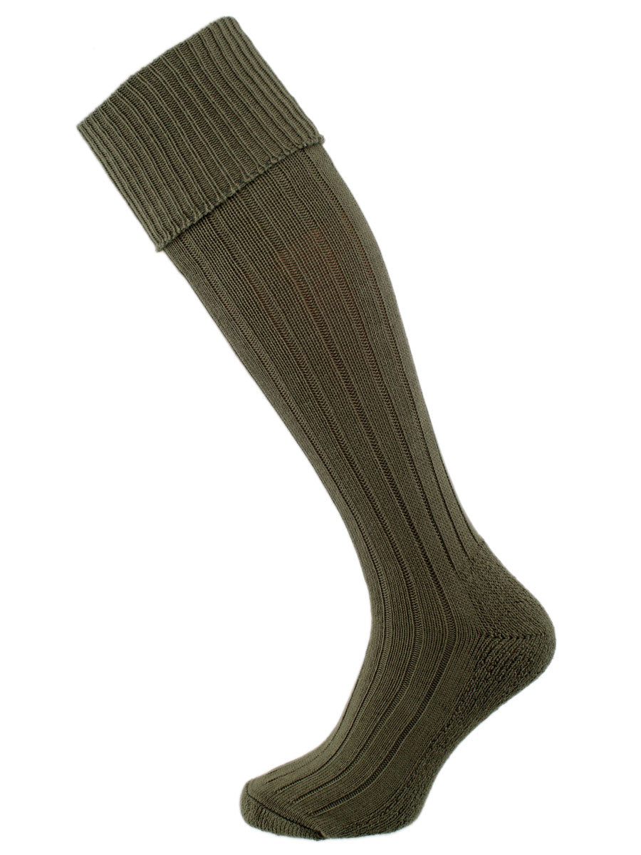 The Allensmore Cotton Cushioned Sole Shooting Sock , Olive