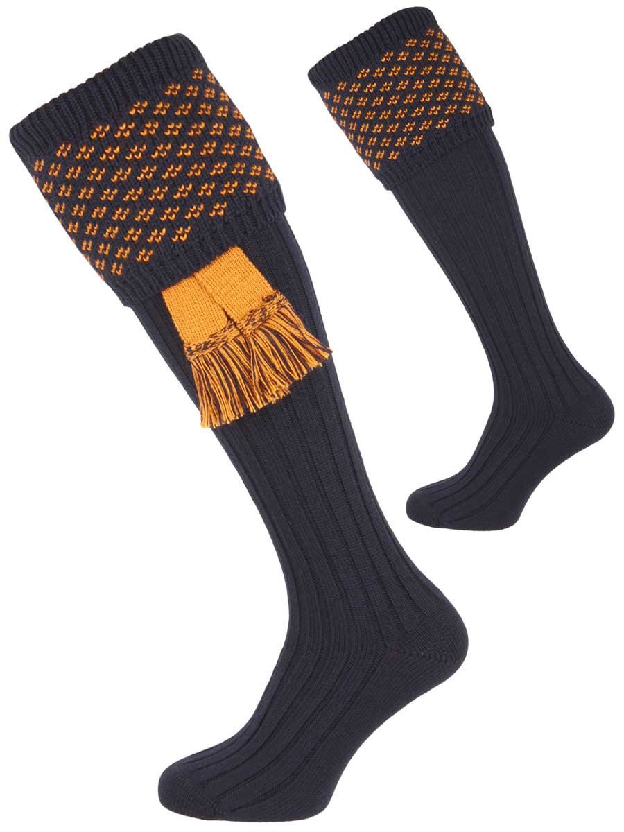 The Boughton 'Navy & Ochre' Shooting Sock