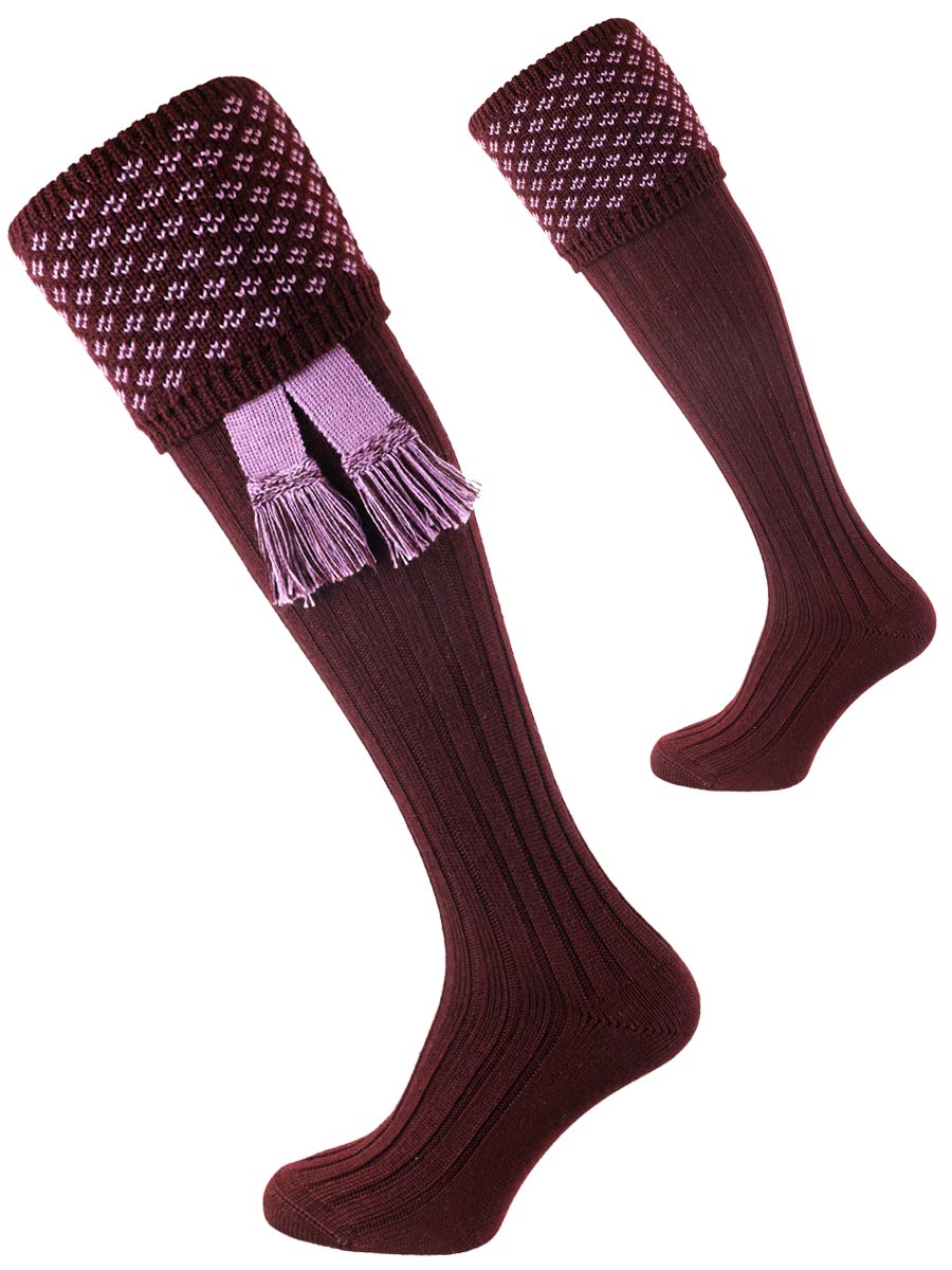 The Boughton Shooting Sock, Mulberry