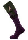 The Lomond Shooting Socks with Grouse Embroidery, Thistle & Spruce