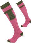 The Willersley Shooting Sock,  Raspberry & Olive