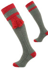 The Willersley Shooting Sock, Derby Tweed & Ruby