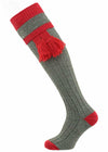 The Willersley Shooting Sock, Derby Tweed & Ruby