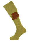 The Berrington Cotton Cable Top Shooting Sock - Khaki - Large