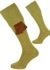 The Berrington Cotton Cable Top Shooting Sock - Khaki - Large