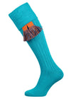 The Berrington Cotton Cable Top Shooting Sock, Ocean