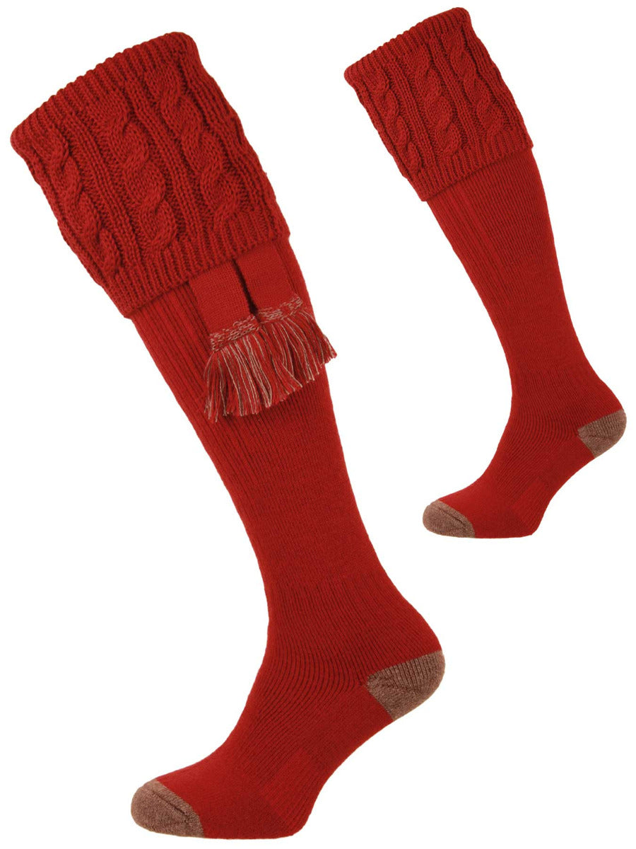 The Sutherland Brick Red Cushion Foot Shooting Sock