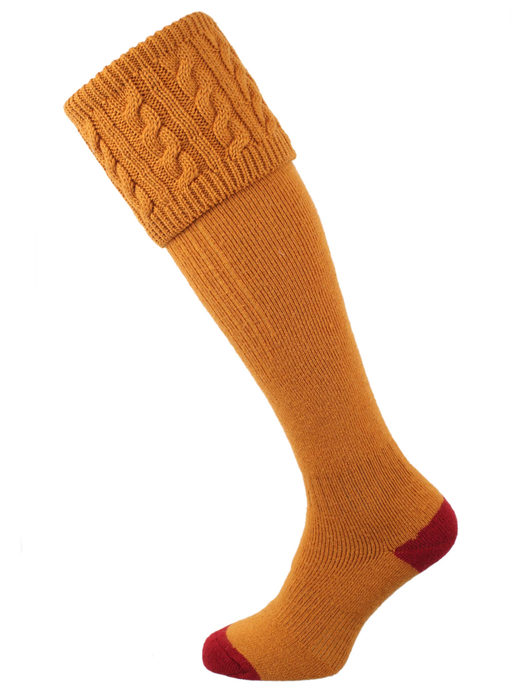 The Sutherland Cushion Foot Shooting Sock, Ochre