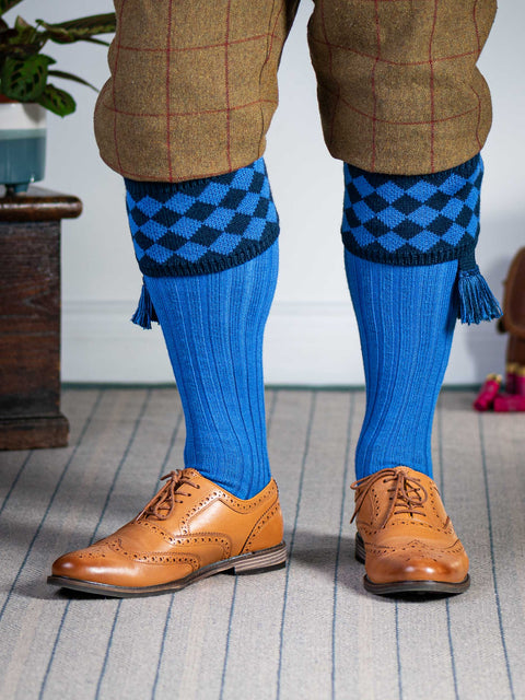 The Fownhope Shooting Socks and Garter, Azure