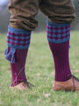 The Fownhope Shooting Sock with Garter - Bilberry & Blue Mix