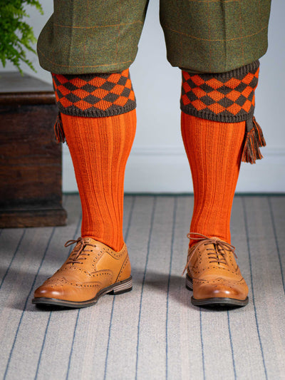 The Fownhope Shooting Socks and Garter, Nasturtium