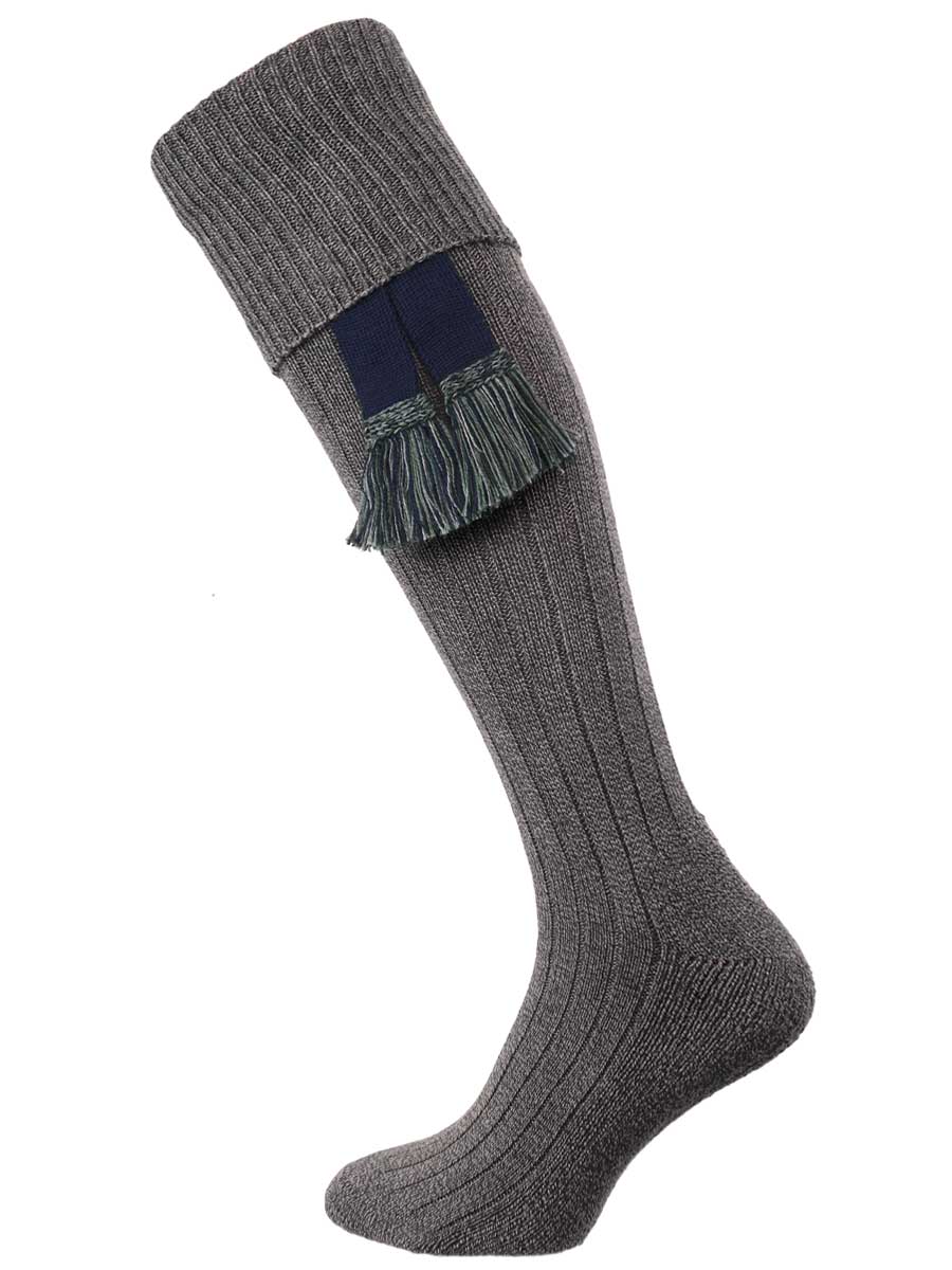 The Dormington Cushion Sole Cotton Shooting Sock, Nimbus Marl