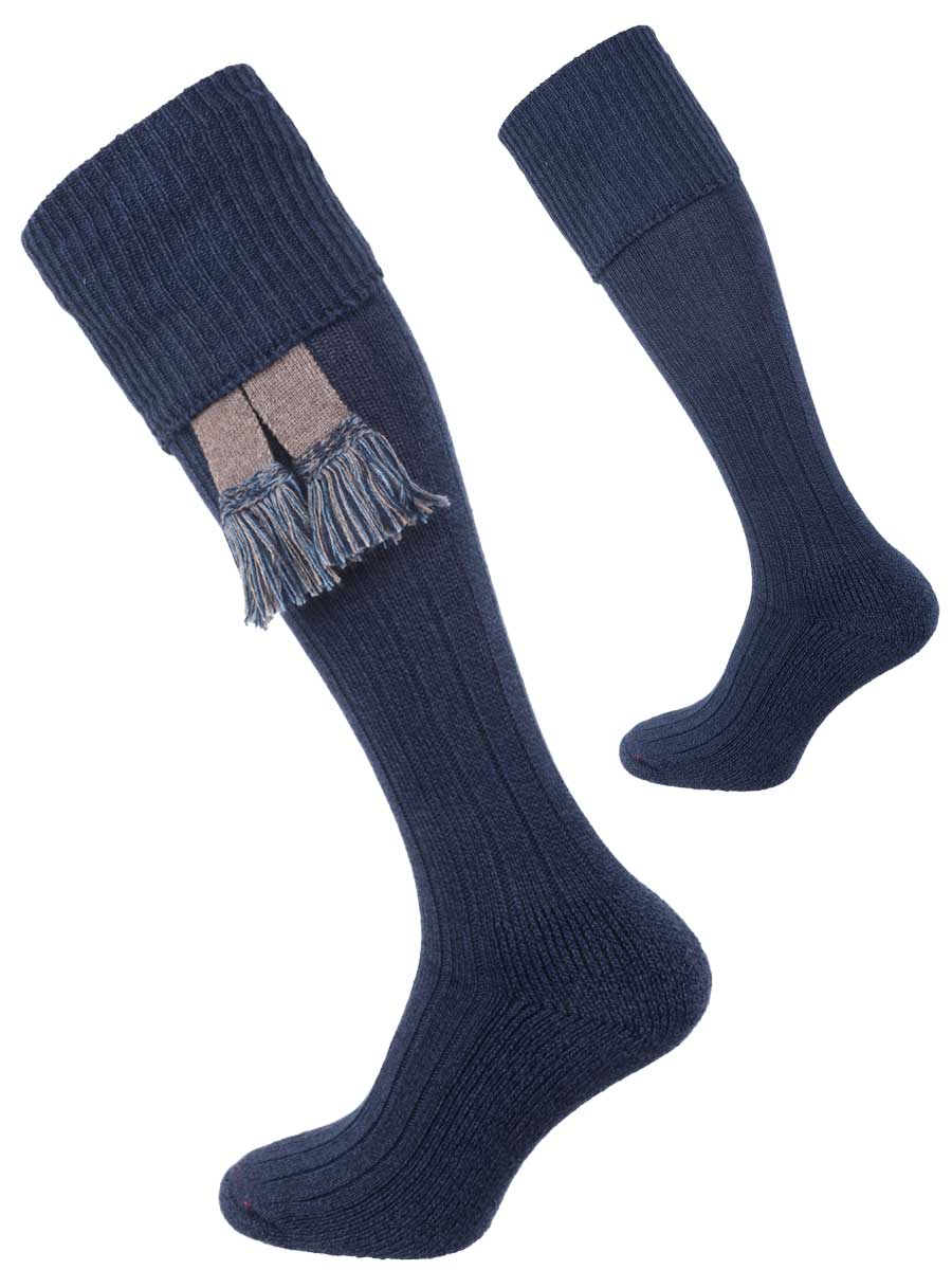 The Dormington Cotton Shooting Sock with Cushion Sole, Midnight Marl