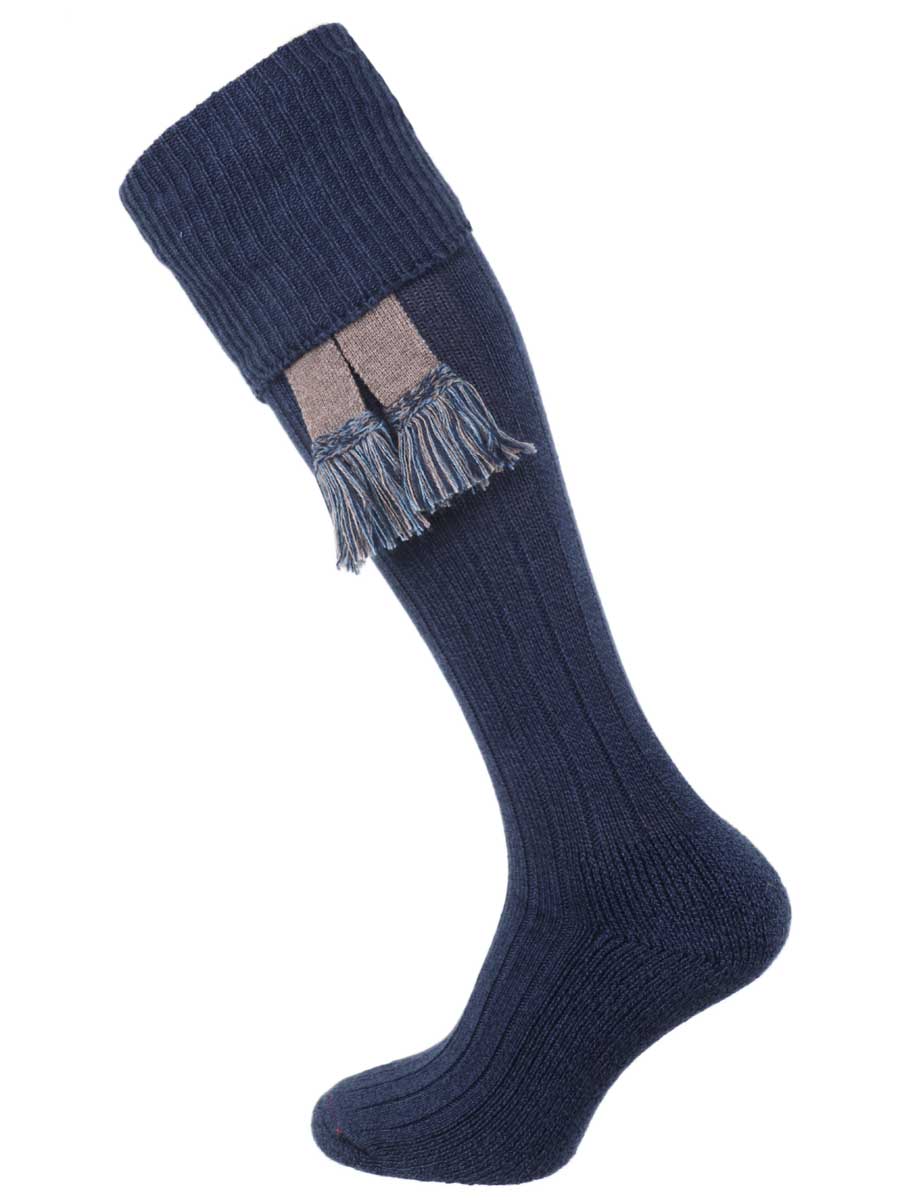 The Dormington Cotton Shooting Sock with Cushion Sole, Midnight Marl