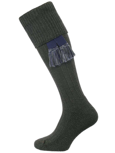 The Dormington Cushion Sole Cotton Shooting Sock, Seaweed Marl