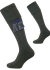 The Dormington Cushion Sole Cotton Shooting Sock, Seaweed Marl