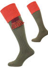The Tarrington Cotton Shooting Sock, Avocado Green & Copper