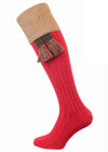 The Tarrington Cotton Shooting Sock, Hollyberry Red & Camel