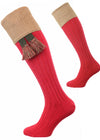 The Tarrington Cotton Shooting Sock, Hollyberry Red & Camel