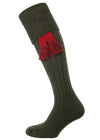 The Woolhope Cushion Sole Shooting Sock, Olive Green
