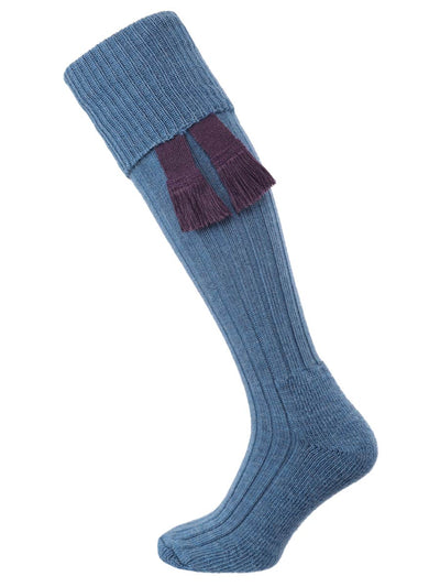 The Woolhope Cushion Sole Shooting Sock, Periwinkle Blue
