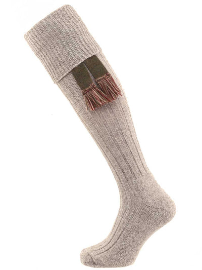 The Woolhope Cushion Sole Shooting Sock, Stone 