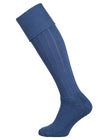 Blue Full Length Sock with Turnover and Cushioned Foot