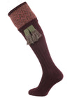 The Herringbone Shooting Sock, Mulberry