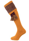 The Herringbone Shooting Sock, Ochre