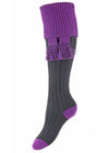 The Lady Lomond Shooting Sock, Anthracite & Orchid